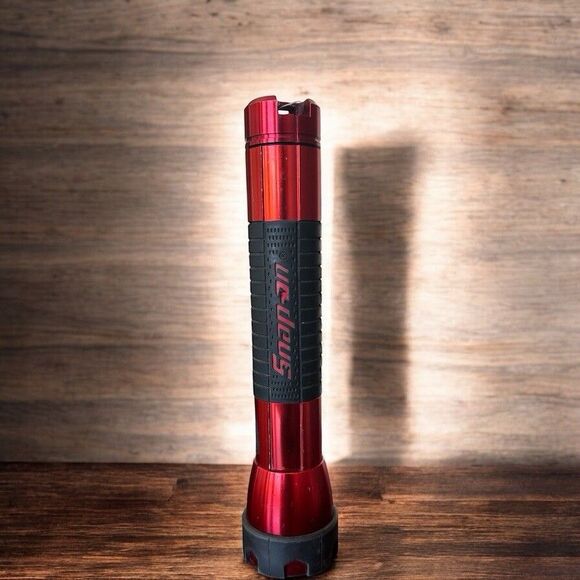 Snap-On Tools 10.5 Inch Red Flashlight 2 D Cell Red Aluminum Light TESTED WORKS - Picture 1 of 9